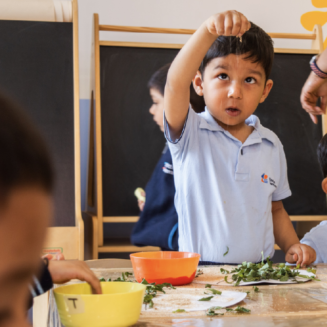 Children during exploring time at Little Lantern